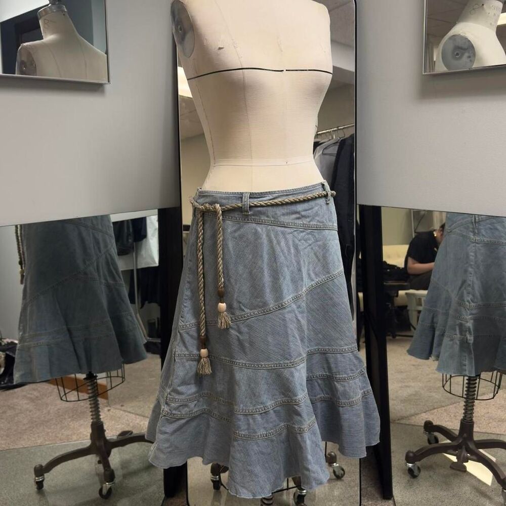 Denim Patchwork Boho Skirt